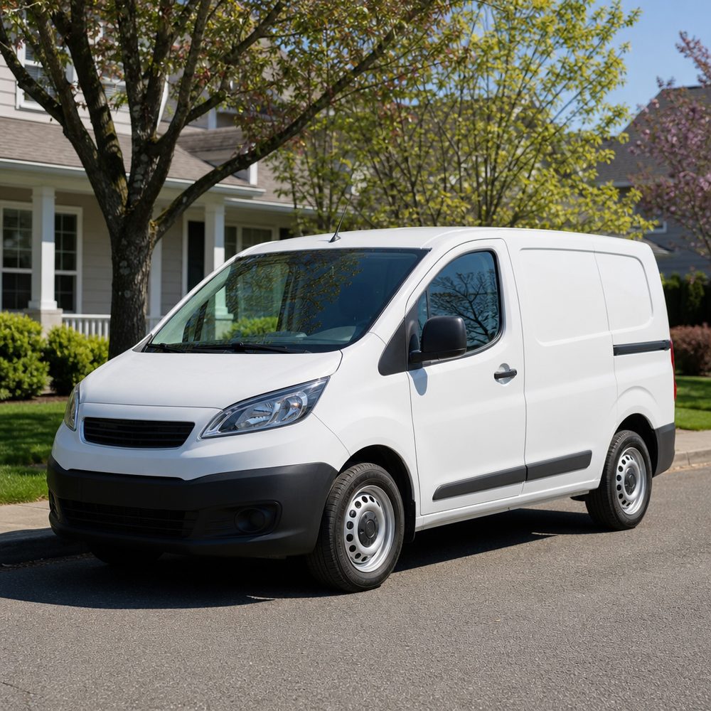 Brant Street Cleaners delivery van on a Burlington route